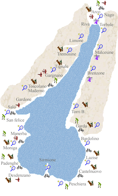Lago di Garda mappa sport di terra